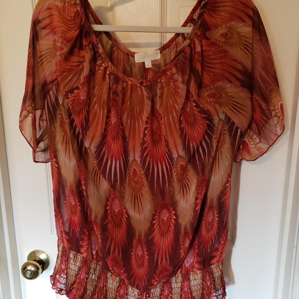 Lightly Worn MAURICE'S PLUS Feather Top with Tank Size 1